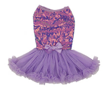 Pawpatu Purple Sequin Ruffle Petti Dress for Pets