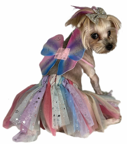 Pawpatu Rainbow Butterfly Pet Costume, 2-Piece Set