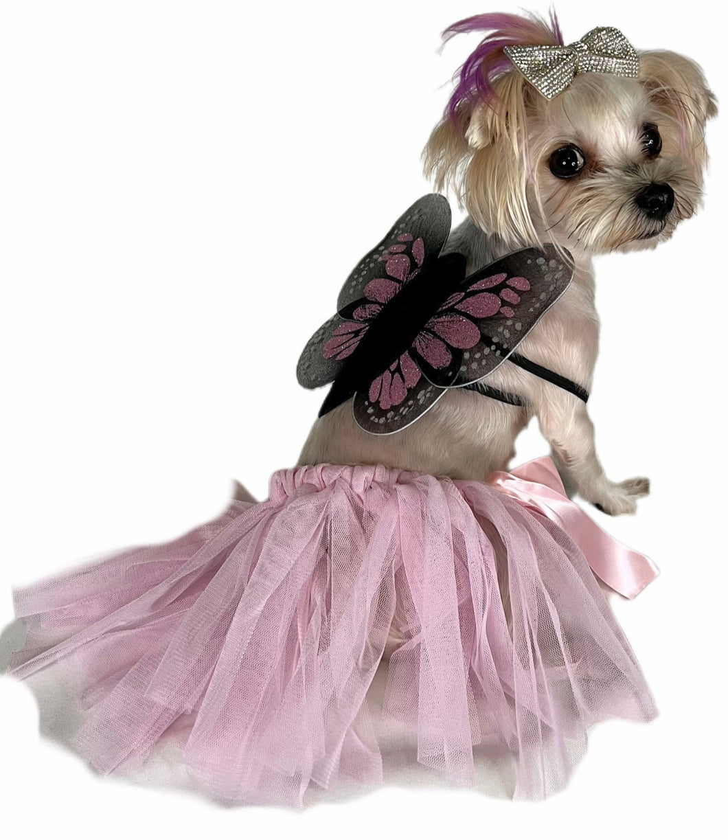 Pawpatu Pink Butterfly Pet Costume, 2-Piece Set