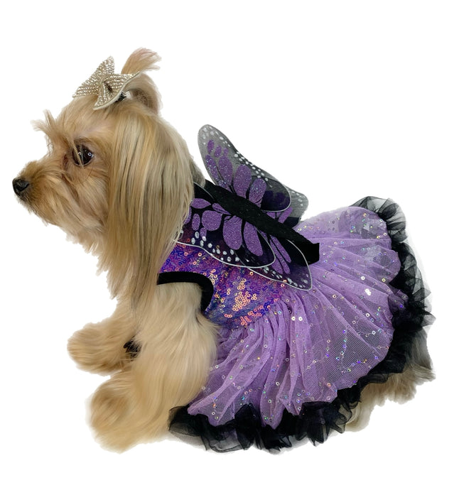 Pawpatu Purple Butterfly Costume Dress for Pets