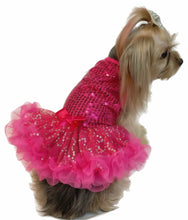 Pawpatu  Hot Pink Sequin Ruffle Petti Dress for Pets
